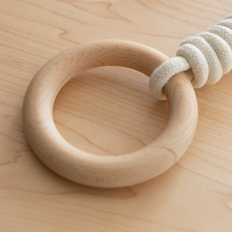 Gymnastic Ring Wood - Anillas colgantes para cama, accesorios de