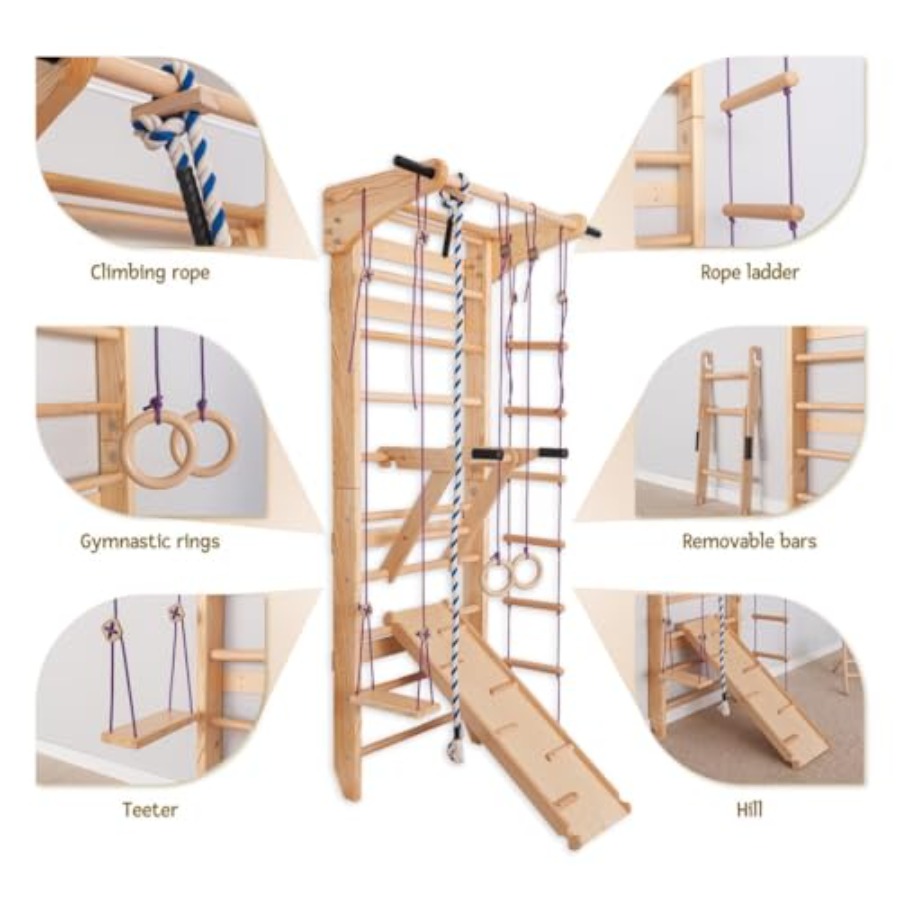 Escalera sueca de madera maciz - Gymnastic Ring Wood reseña y precio