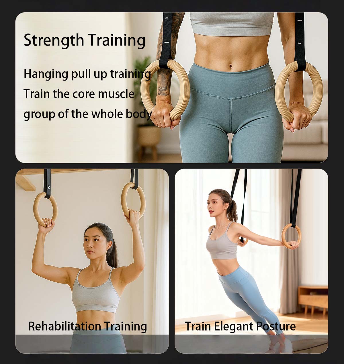 Anillos de gimnasia de madera  - Gymnastic Ring Wood reseña y precio